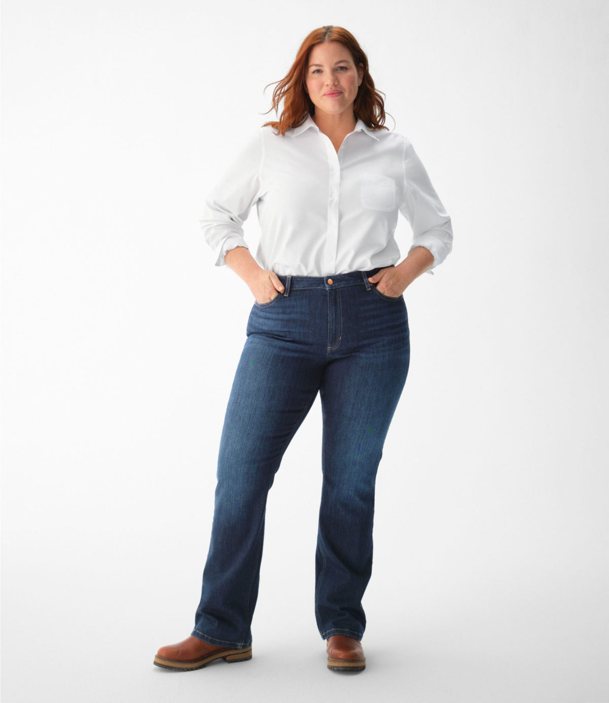 Women's Wrinkle-Free Pinpoint Oxford Shirt, Long-Sleeve Relaxed Fit