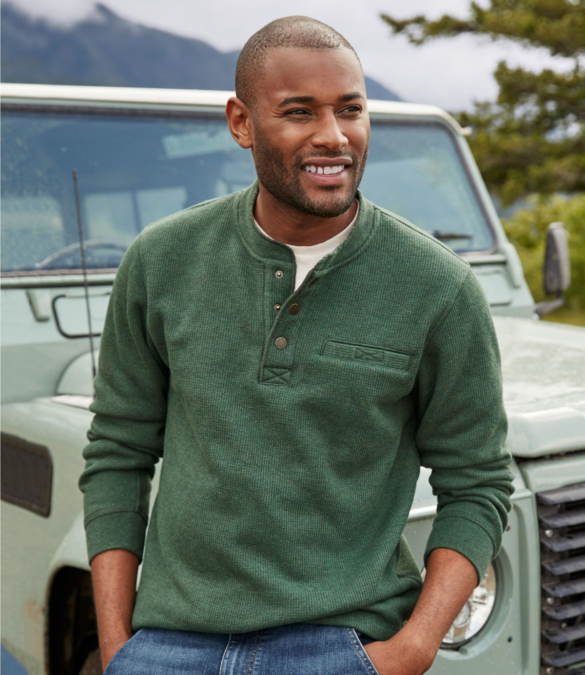 Men's Katahdin Iron Works® Bonded Waffle Fleece Henley
