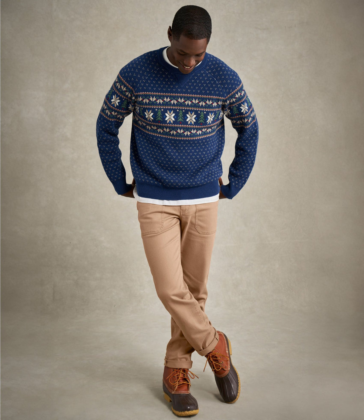 Men's Wicked Soft Cotton/Cashmere Sweater, Crewneck, Pattern