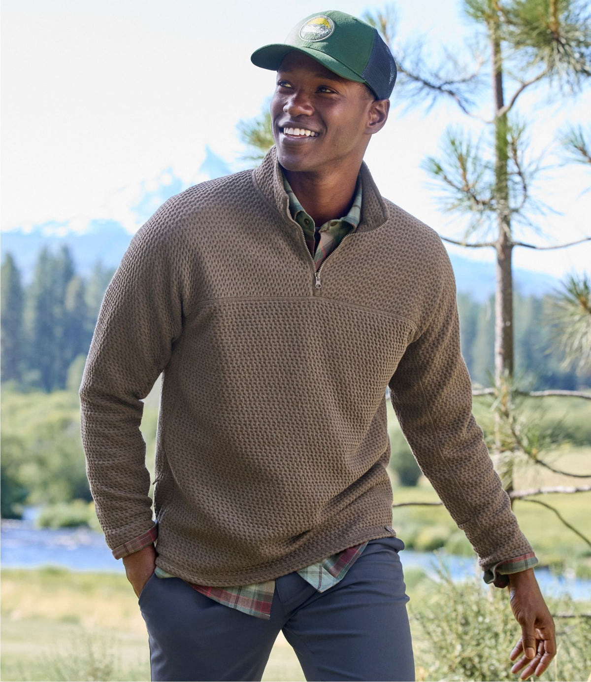 Men's Ridgeknit Pullover, Quarter-Zip