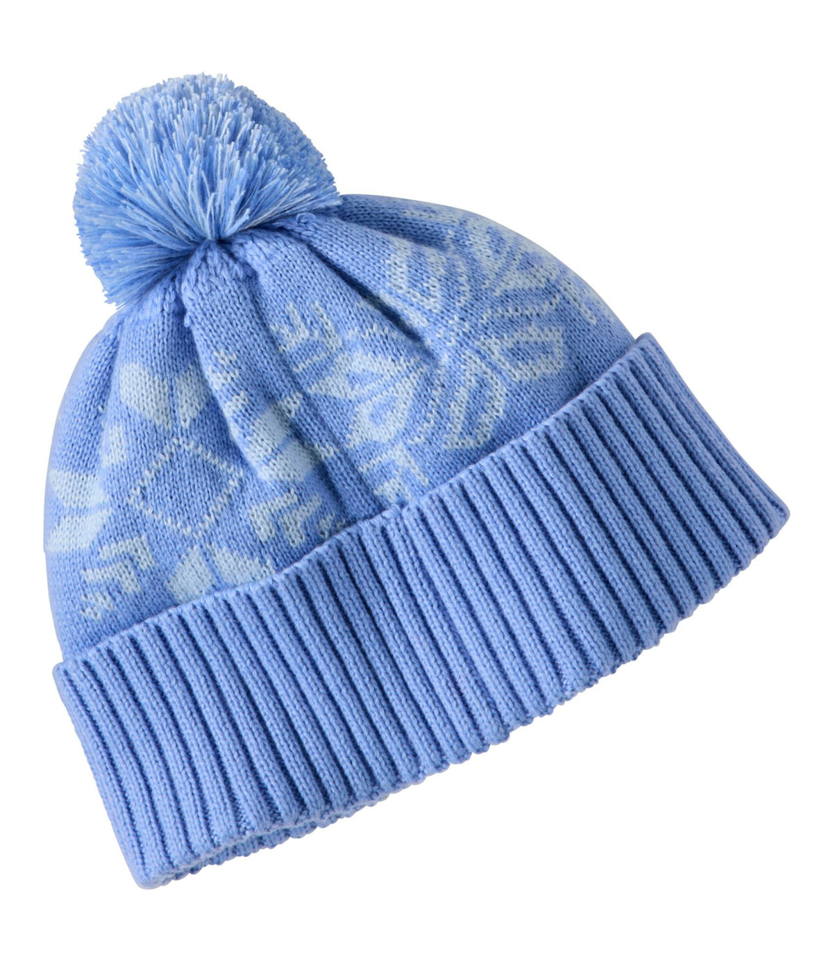 Kids' Snowflake Chunky Yarn Pom Hat