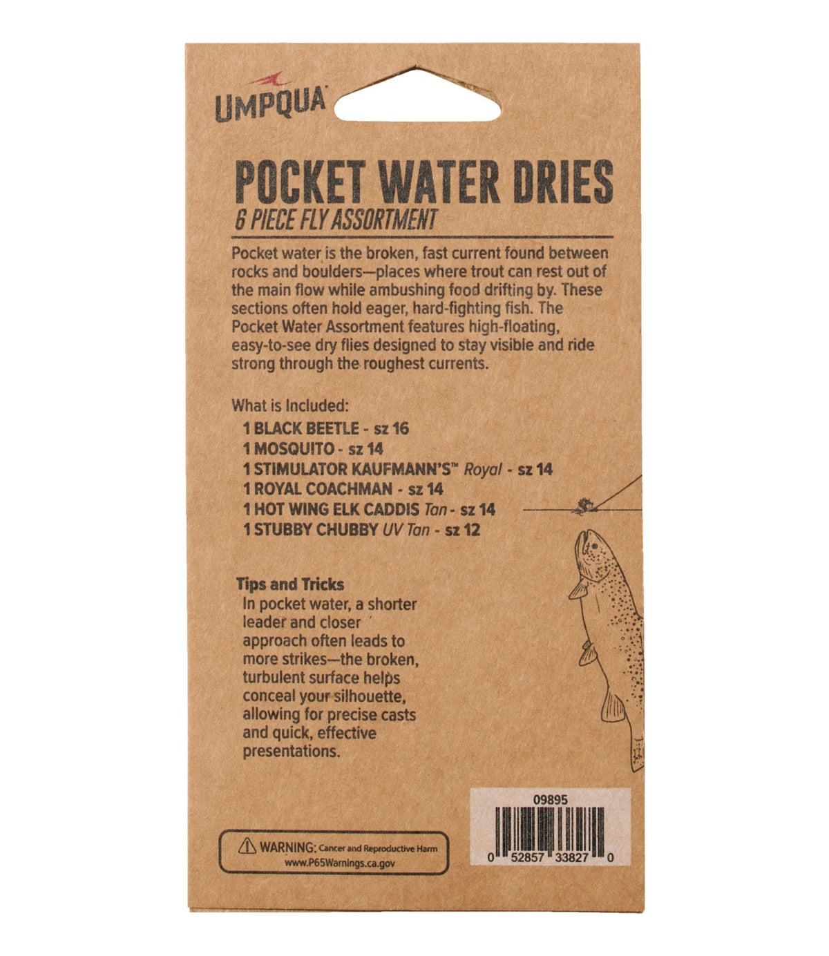 Umpqua Classic Pocket Water Dry Fly Assortment, 6 flies