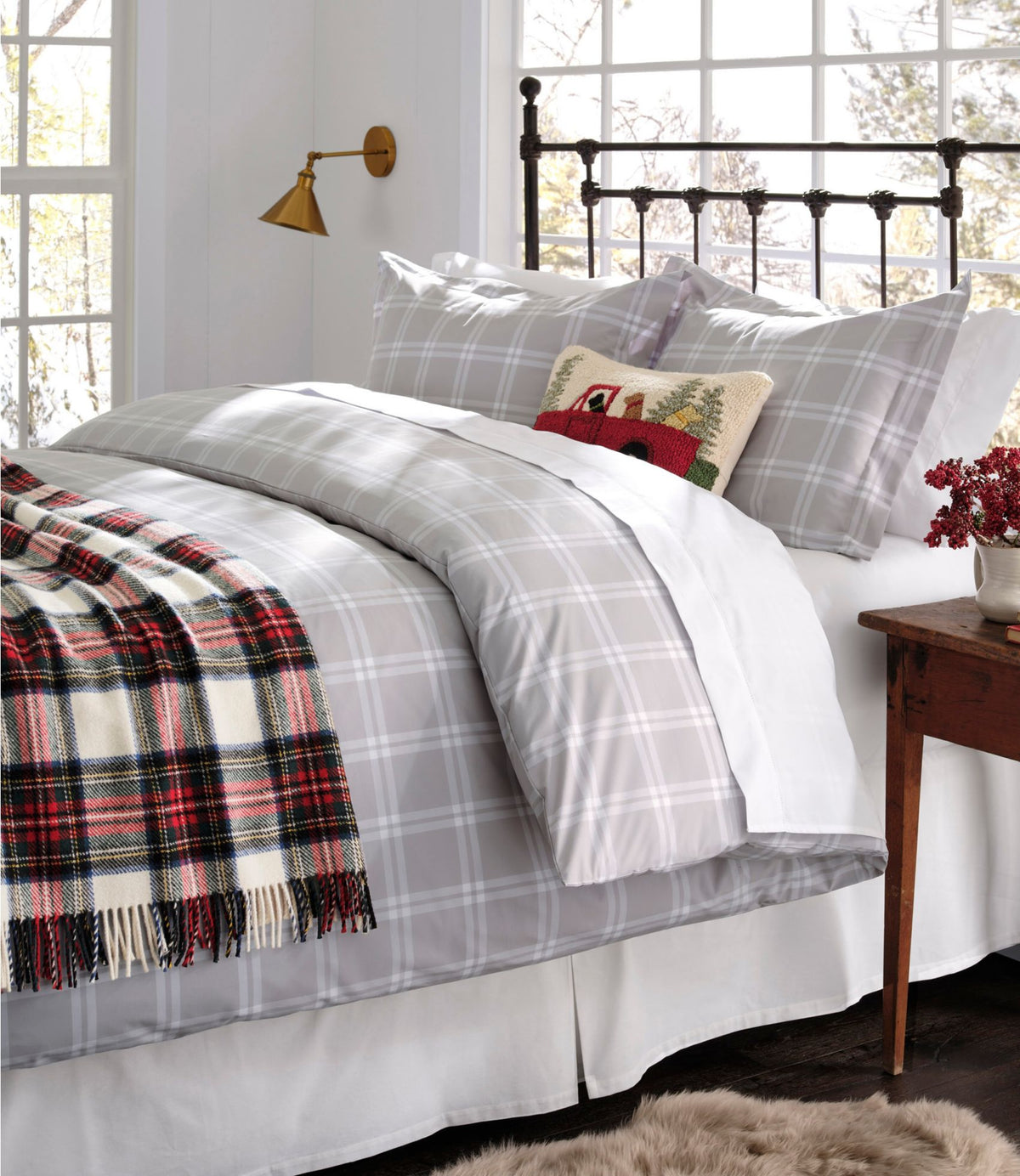 L.L.Bean Washable Wool Throw, Plaid 54" x 60"