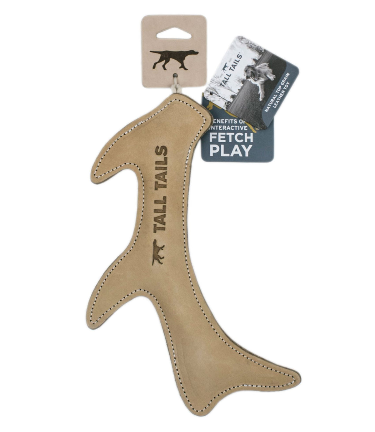 Natural Leather Antler Dog Toy