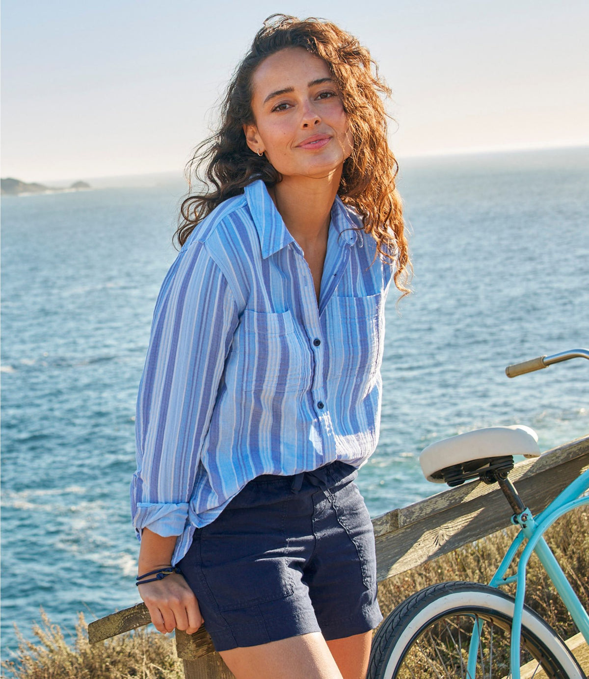 Women's Premium Washable Linen Shorts, Mid-Rise 6"