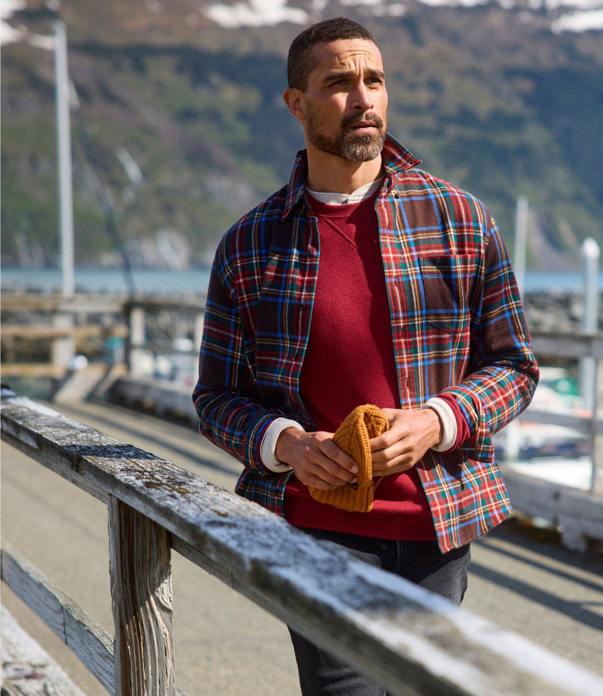 Men's Scotch Plaid Flannel Shirt, Slightly Fitted Untucked Fit