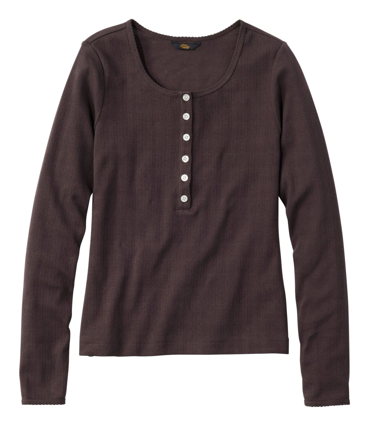 Women's Signature Premium Essential Pointelle Tee, Long-Sleeve Henley