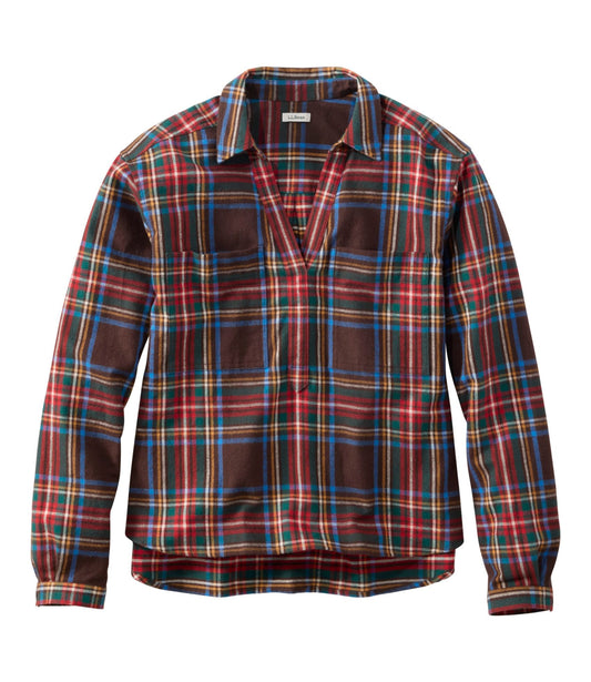 Women's Scotch Plaid Shirt Y-Neck