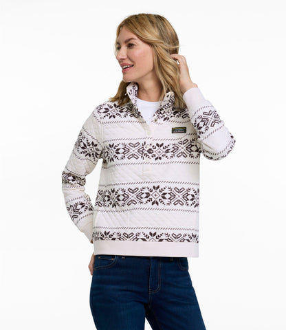 Women's Quilted Half-Snap Sweatshirt, Print