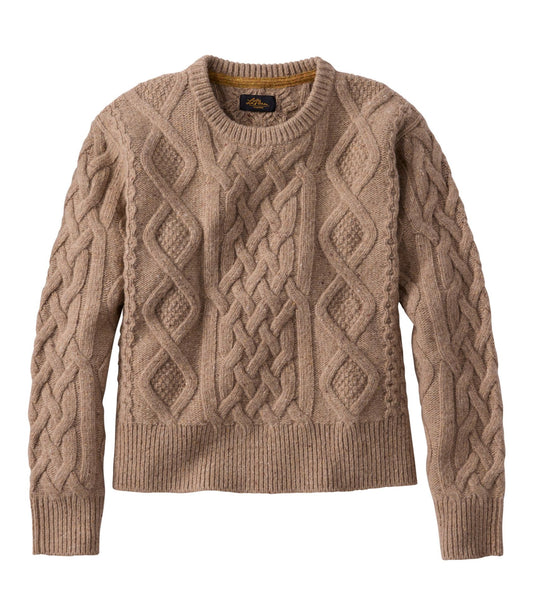 Women's Signature Wool-Blend Fisherman Sweater, Crewneck