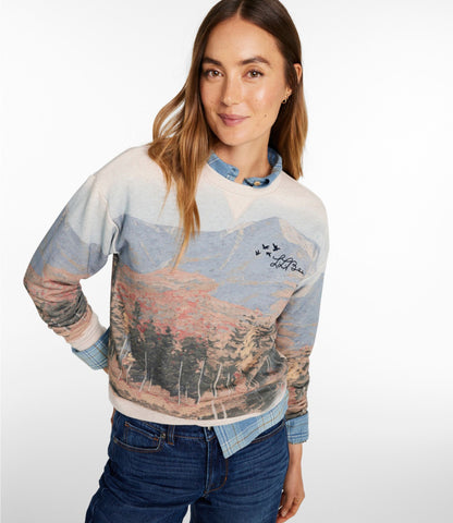 Women's Signature Camp Sweatshirt, Crewneck Print