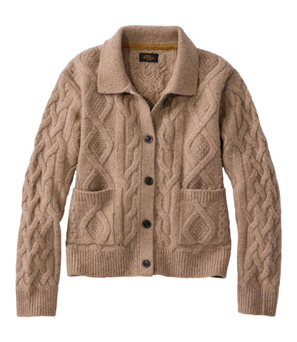 Women's Signature Wool-Blend Fisherman Sweater, Cardigan