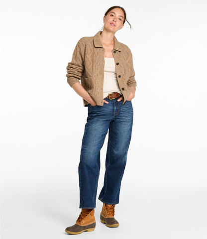 Women's Signature Wool-Blend Fisherman Sweater, Cardigan