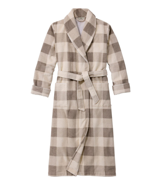 Women's Soft Plush Terry Robe, Plaid