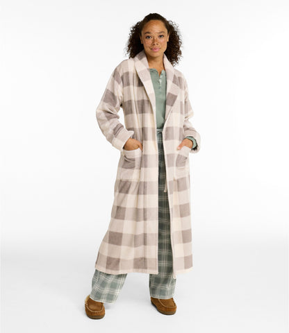 Women's Soft Plush Terry Robe, Plaid