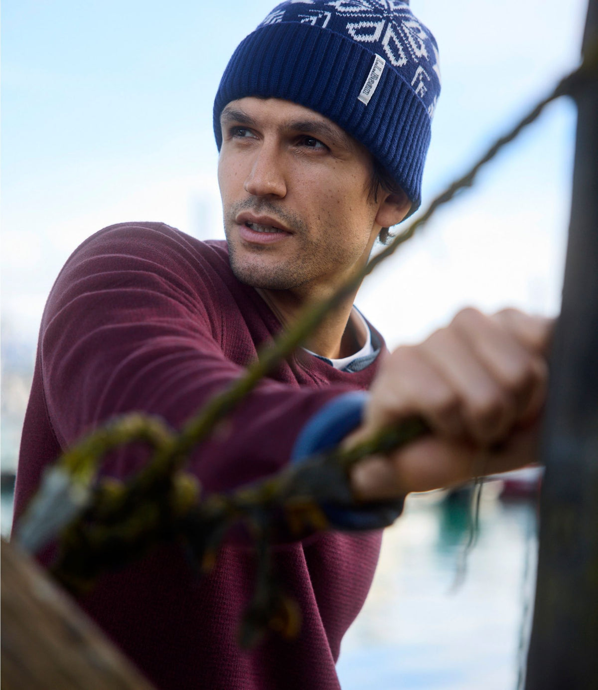 Adults' L.L.Bean Snowflake Chunky Yarn Pom Hat