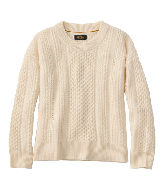 Women's Signature Cashmere Fisherman Sweater, Crewneck