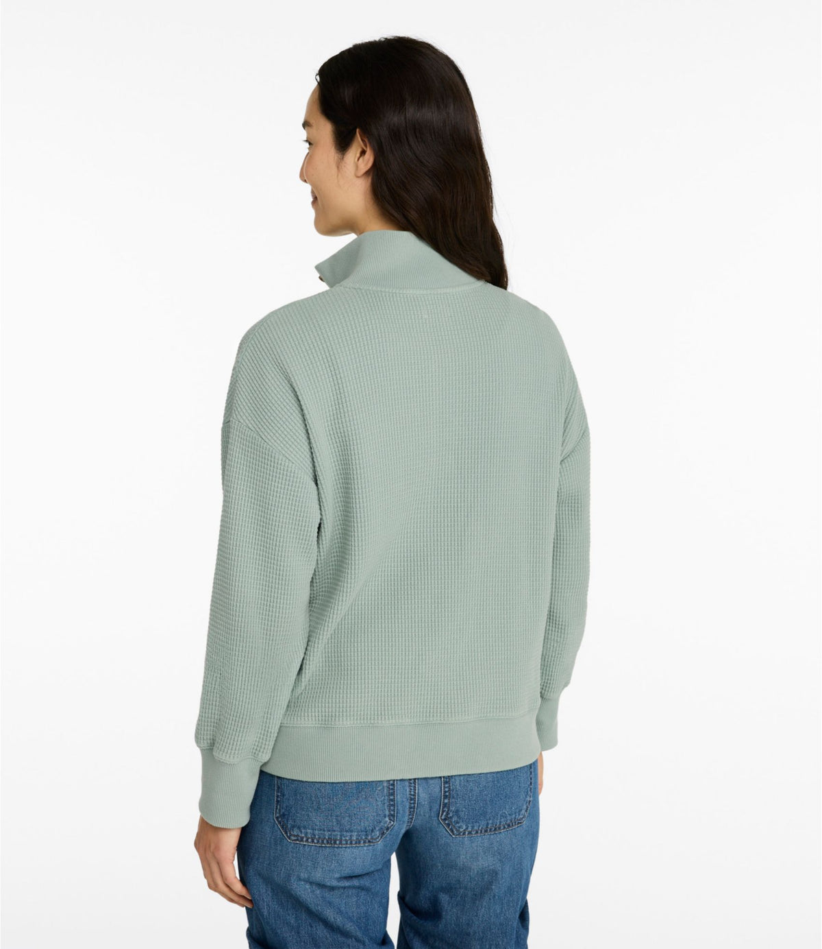 Women's Sunwashed Waffle Top, Mockneck Henley