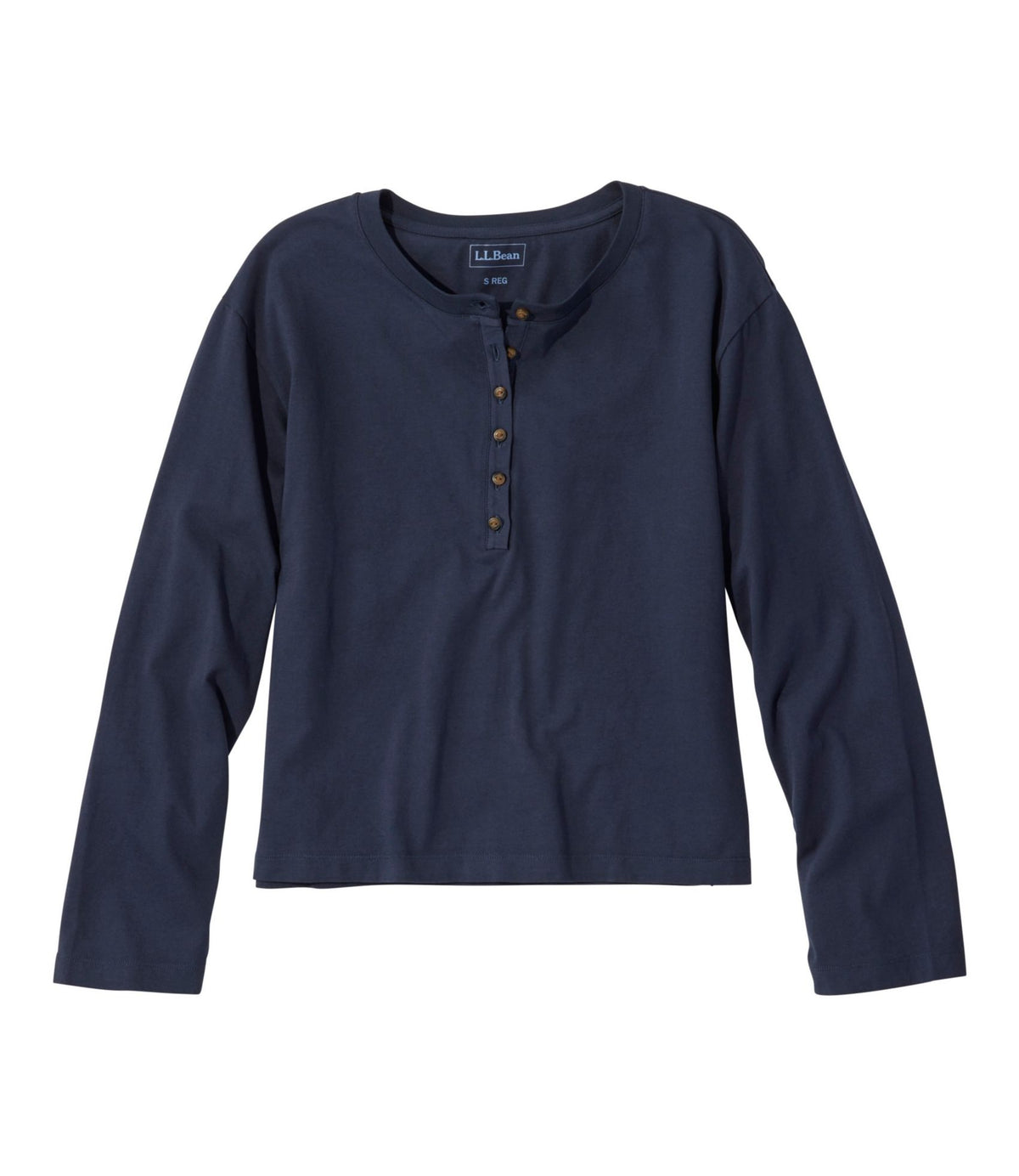 Women's Sunwashed Tee, Long-Sleeve Cropped Boxy Henley