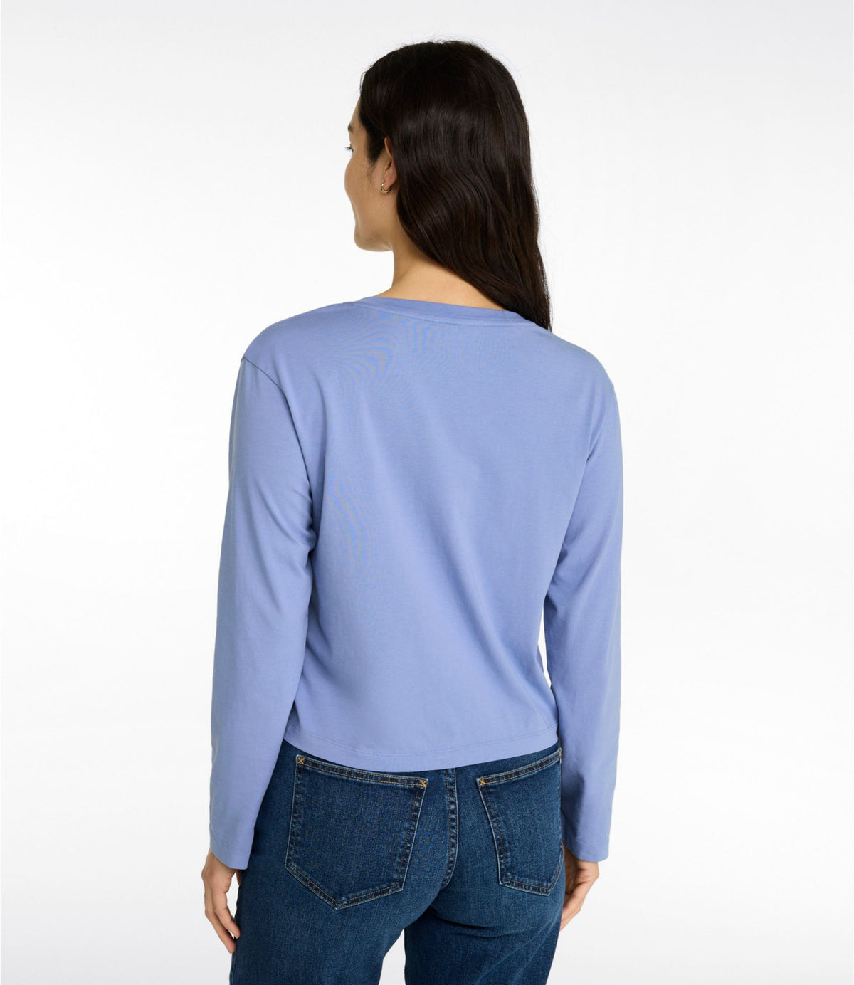 Women's Sunwashed Tee, Long-Sleeve Cropped Boxy Henley