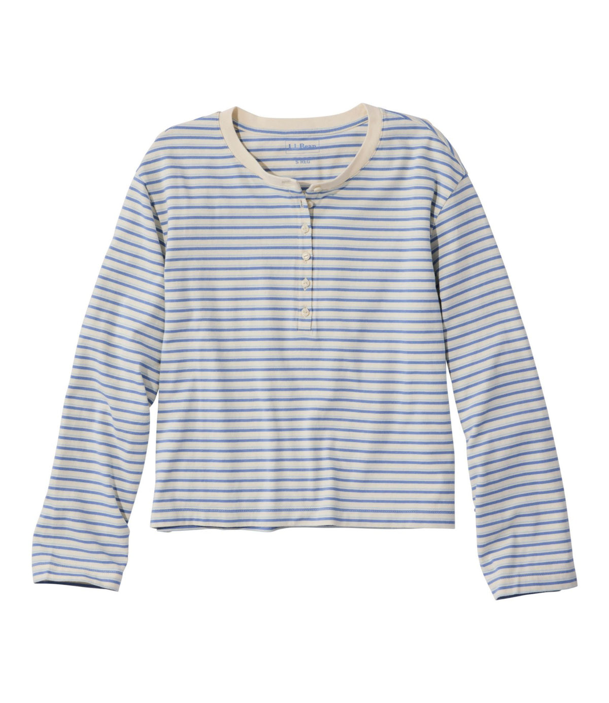 Women's Sunwashed Tee, Long-Sleeve Cropped Boxy Henley Novelty