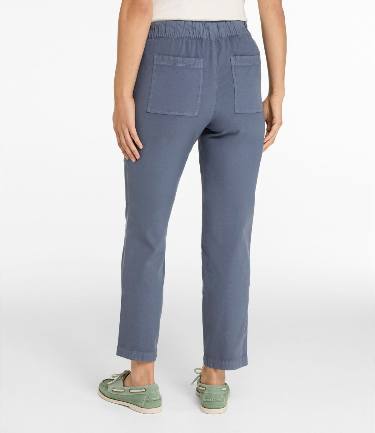 Women's Sunwashed Cotton-Blend Pull-On Pants, Mid-Rise Ankle