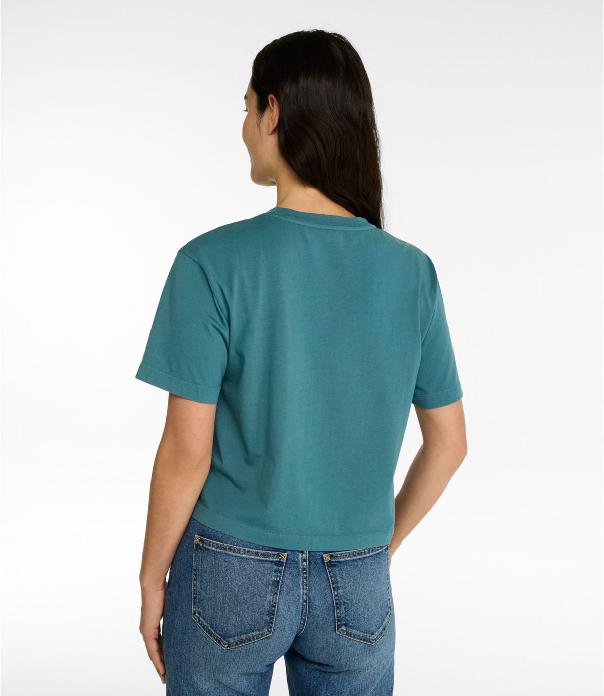 Women's Mountain Classic Tee, Short-Sleeve Cropped Boxy Crewneck Logo