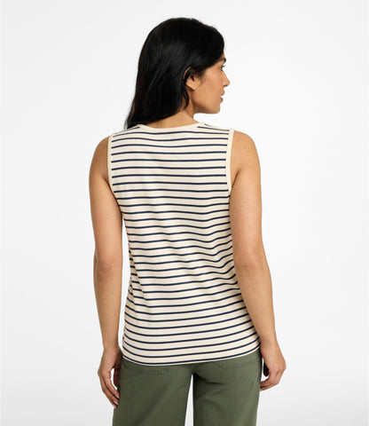 Women's Pima Cotton Tee, Shell Stripe