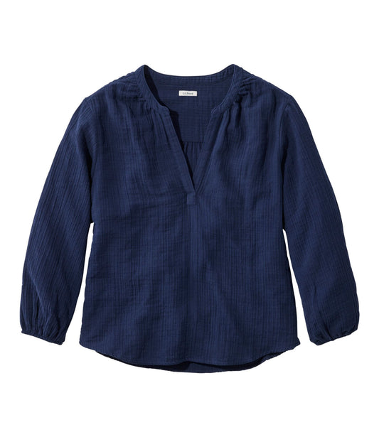 Women's Cloud Gauze Shirt, Splitneck Popover
