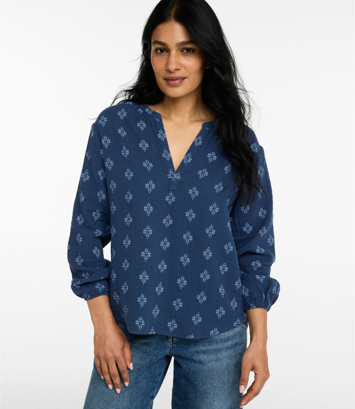 Women's Cloud Gauze Shirt, Splitneck Popover