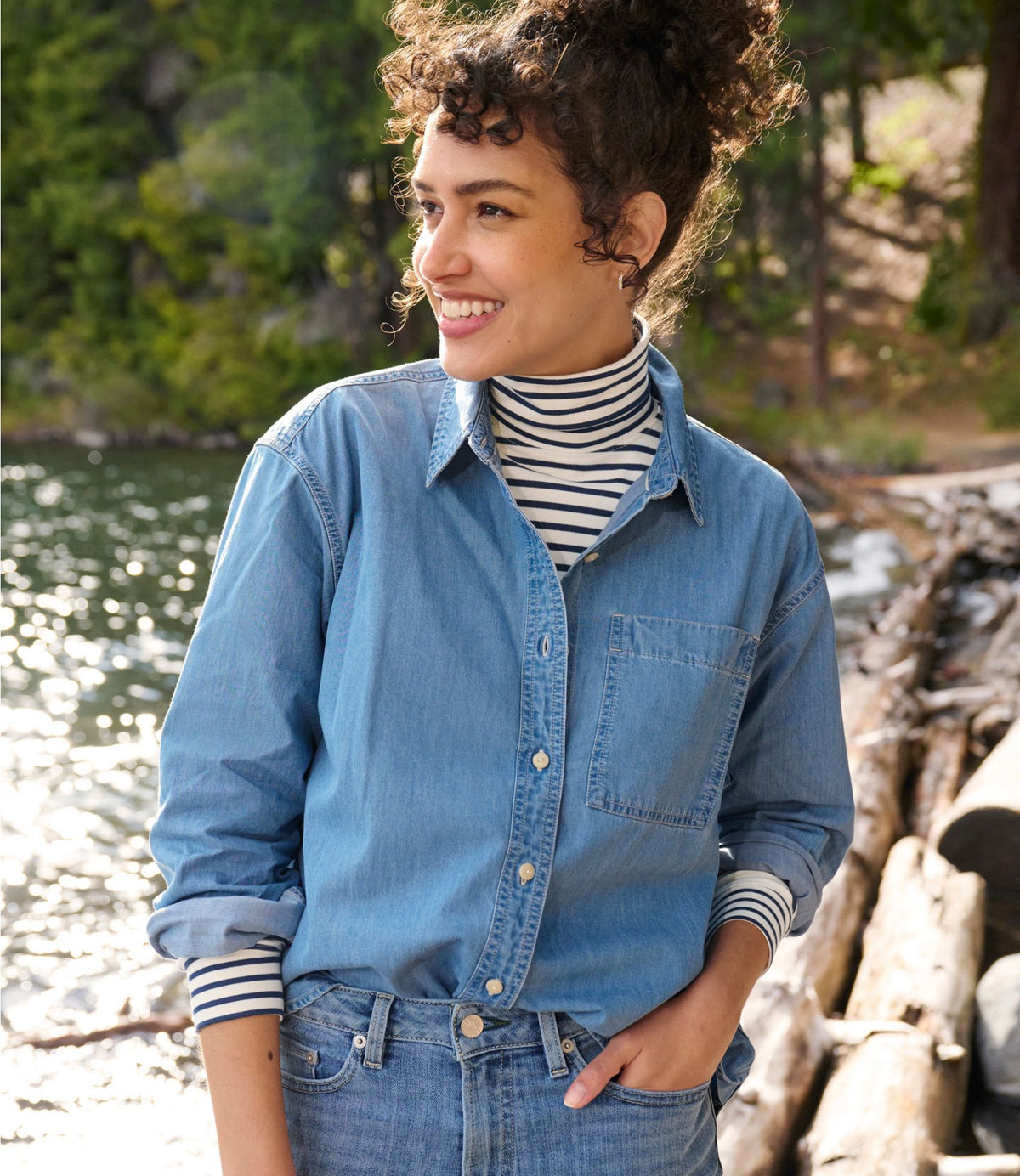 Women's L.L.Bean Denim Boyfriend Shirt