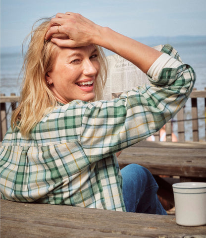 Women's Scotch Plaid Flannel Shirt, Boyfriend
