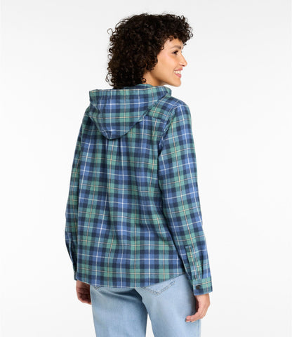 Women's Scotch Plaid Flannel Shirt, Relaxed Zip Hoodie