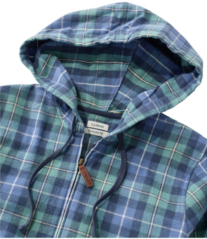 Women's Scotch Plaid Flannel Shirt, Relaxed Zip Hoodie