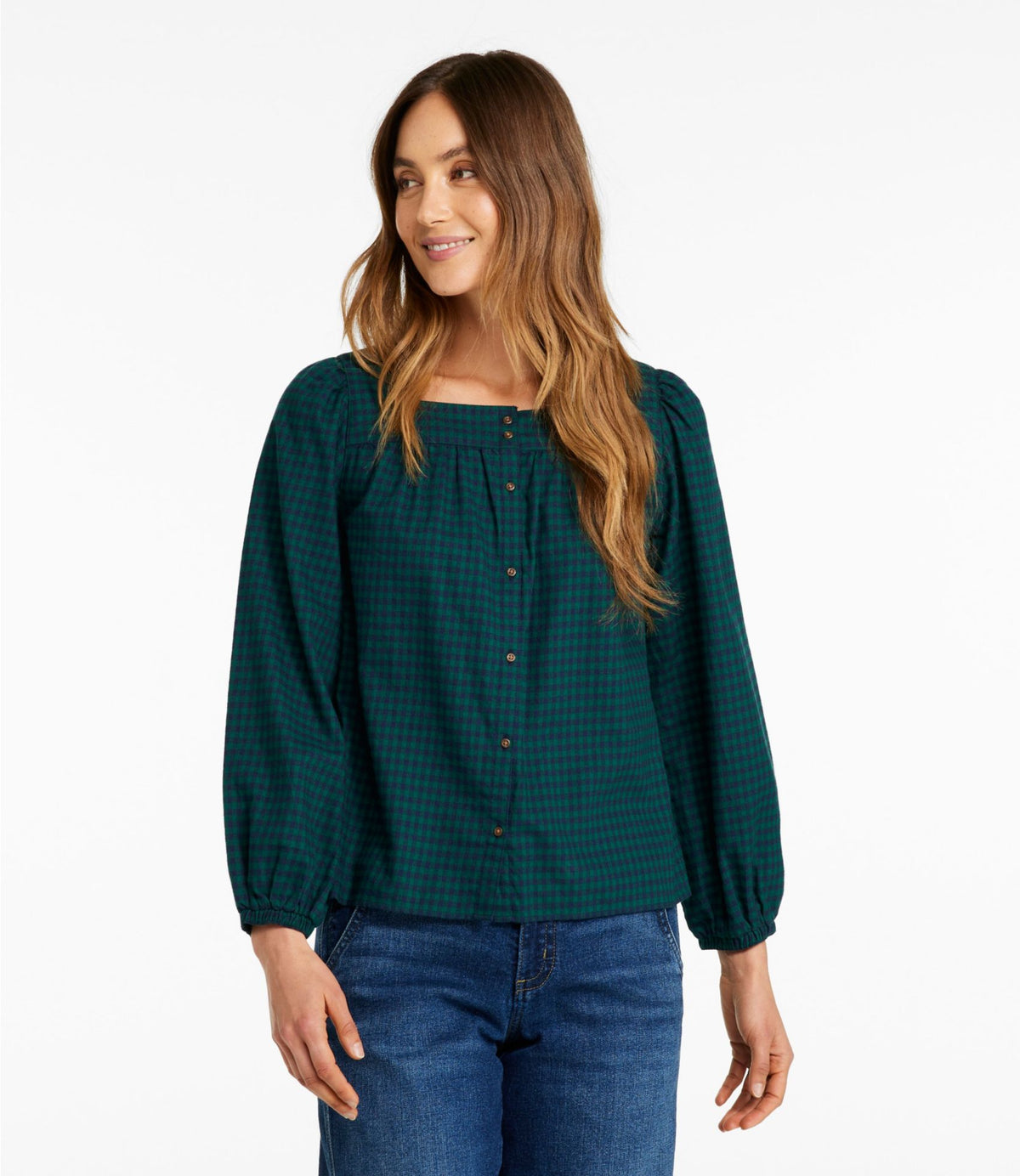 Women's Whisperweight Flannel Shirt, Squareneck