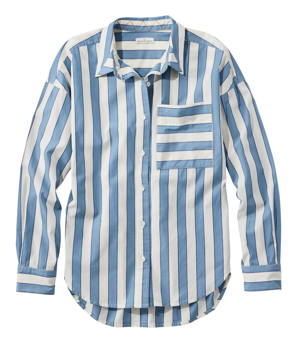 Women's Signature Premium Essential Poplin Shirt, Long-Sleeve Novelty Stripe