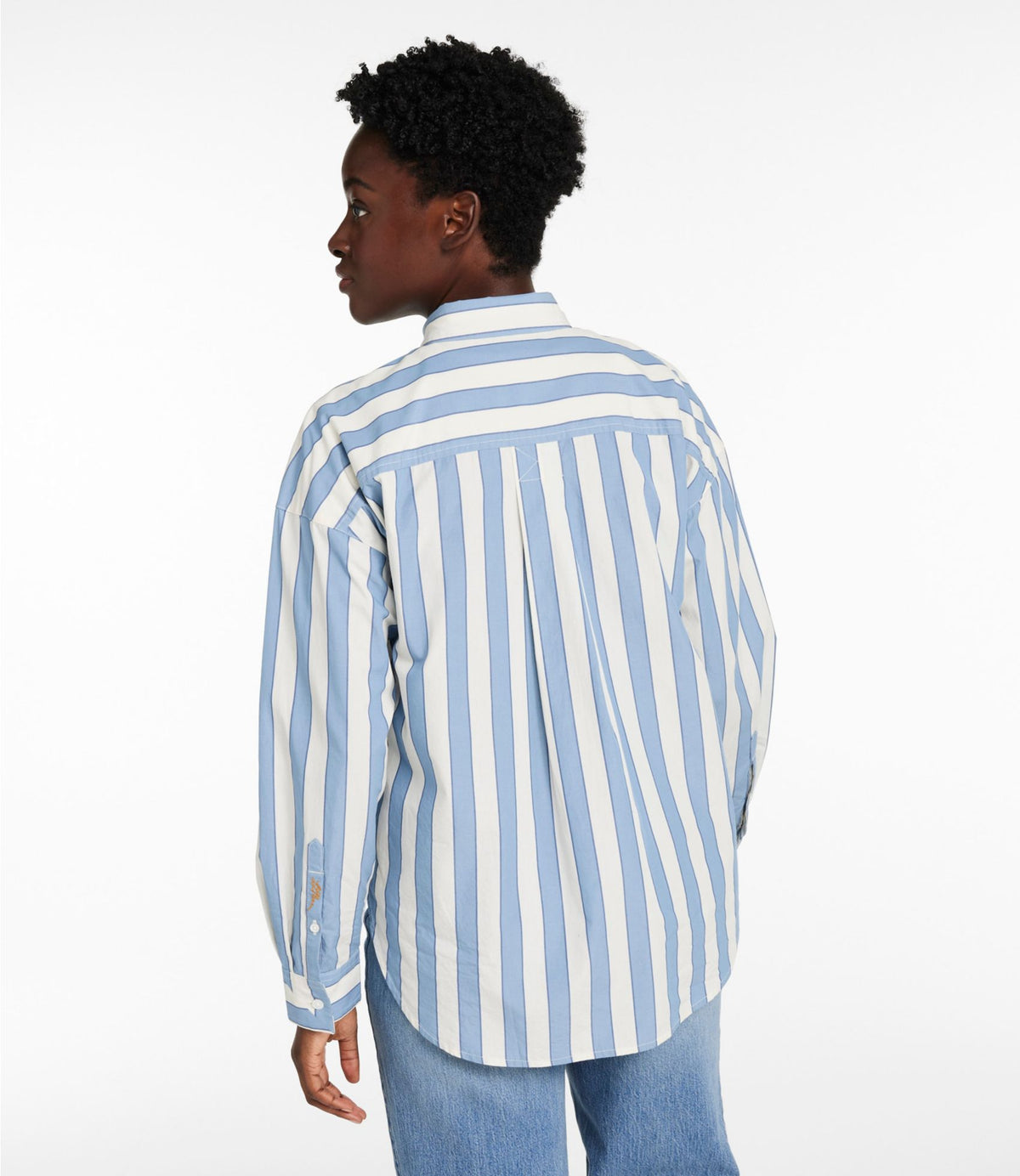 Women's Signature Premium Essential Poplin Shirt, Long-Sleeve Novelty Stripe