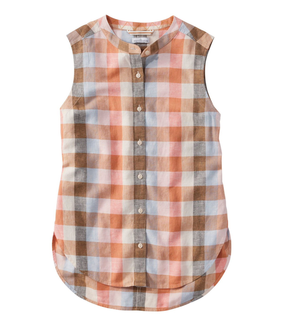Women's Signature Linen-Blend Button-Front Shirt, Sleeveless