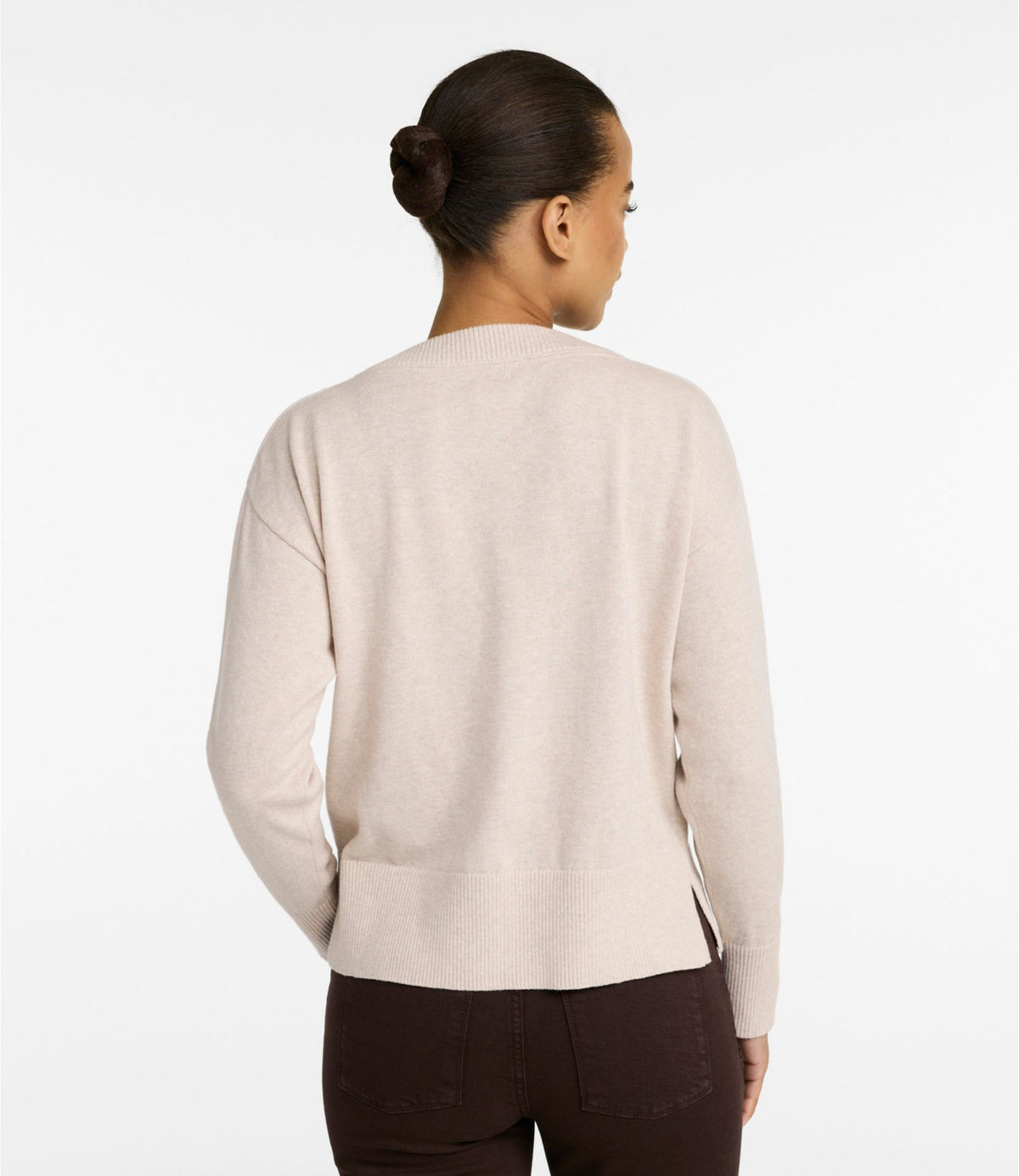Women's Cotton/Cashmere Sweater, V-Neck