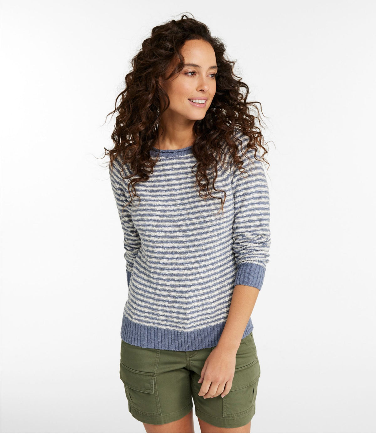 Women's Midweight Cotton Slub Rollneck Pullover Stripe