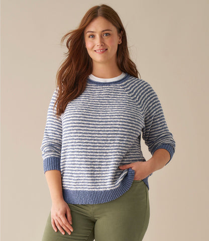 Women's Midweight Cotton Slub Rollneck Pullover Stripe