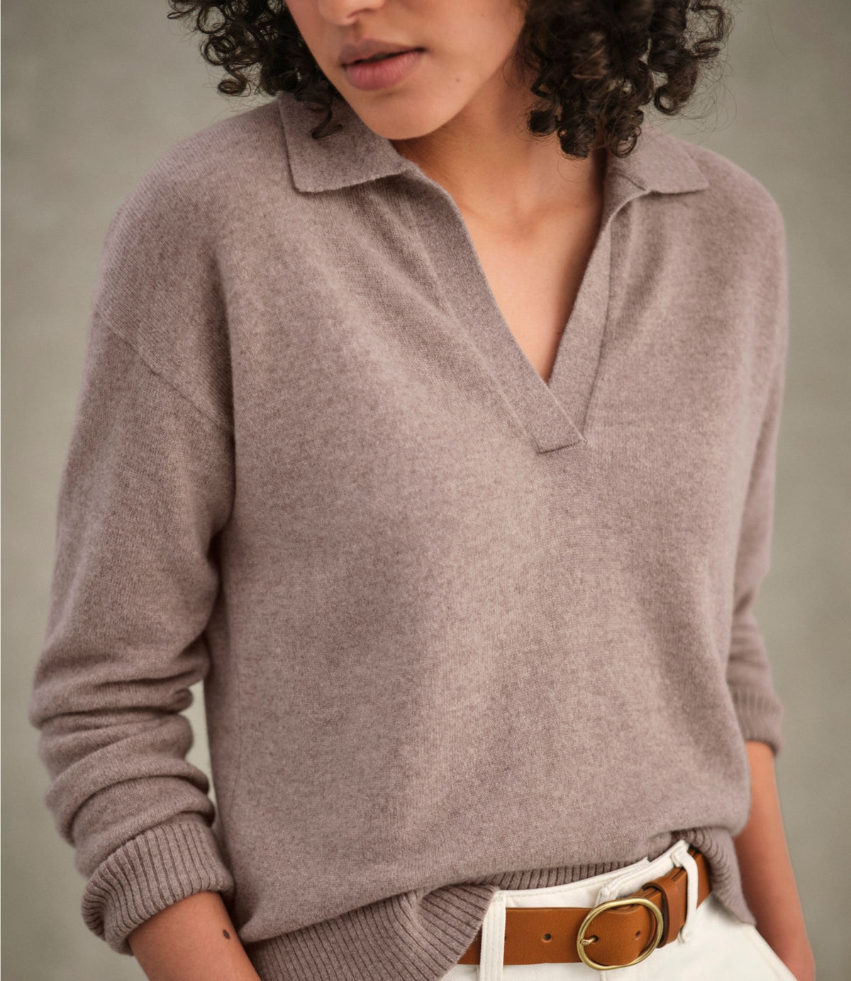 Women's Classic Cashmere Sweater, Relaxed Polo