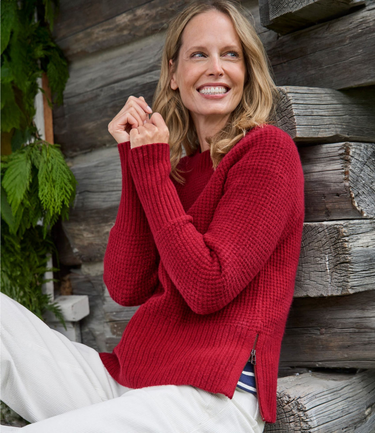Women's SuperSoft Waffle Sweater, Crewneck