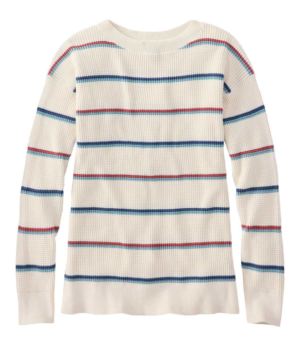 Women's Sunwashed Waffle Sweater, Pullover Stripe