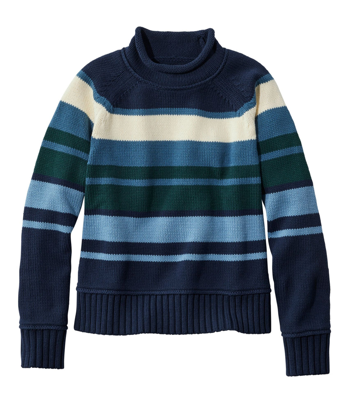 Women's Signature Original Cotton Sweater, Rollneck Stripe