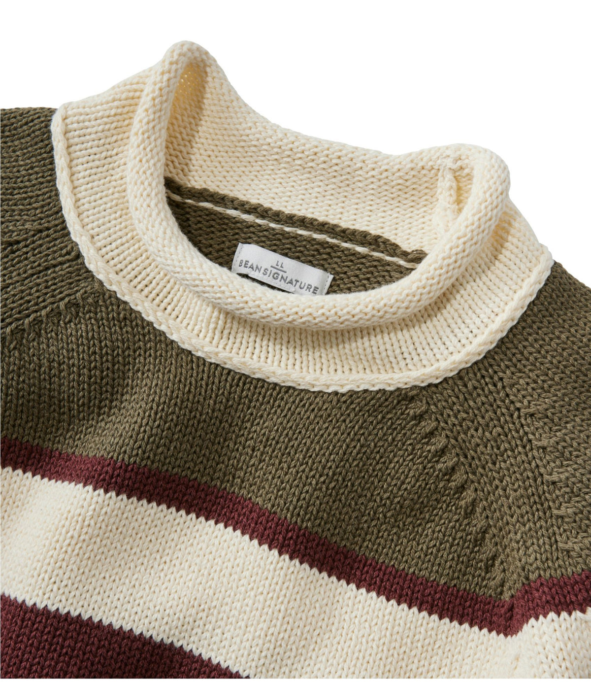Women's Signature Original Cotton Sweater, Rollneck Stripe