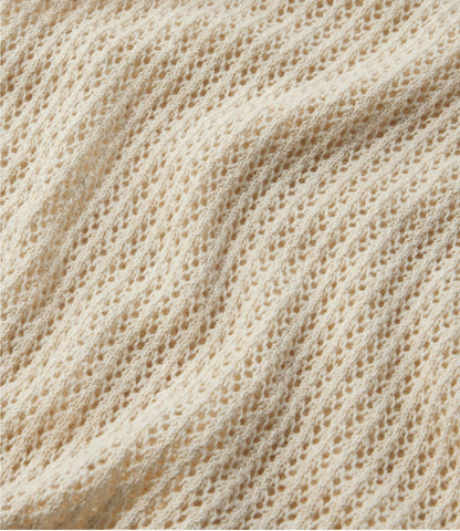 Women's Organic Cotton Slub Pointelle Sweater, Polo