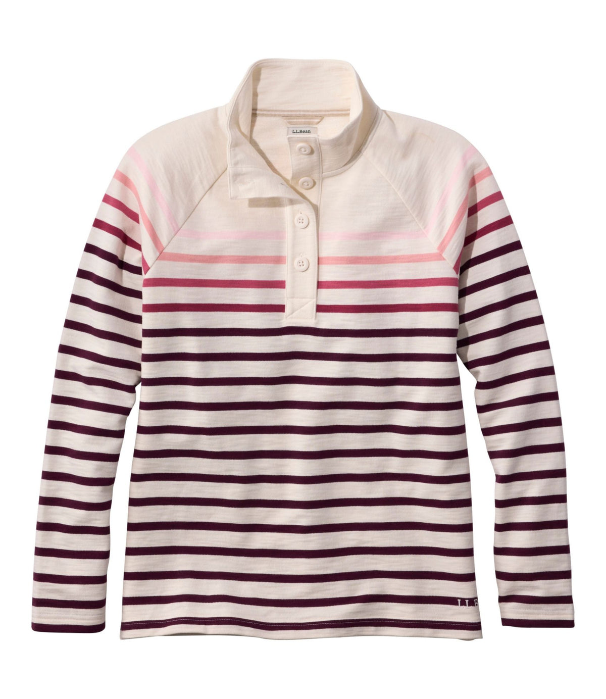 Women's Peaks Island Button Mockneck, Stripe