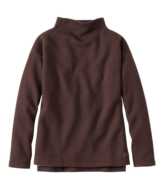 Women's Double L Soft Donegal Sweatshirt, Funnelneck