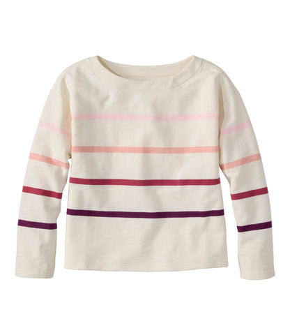 Women's Peaks Island Top, Relaxed Boatneck Long-Sleeve Stripe